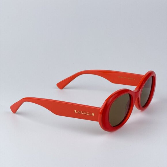 Gucci GG1587S 003 BRAND NEW Sunglasses Orange Brown Women Oval main image 4